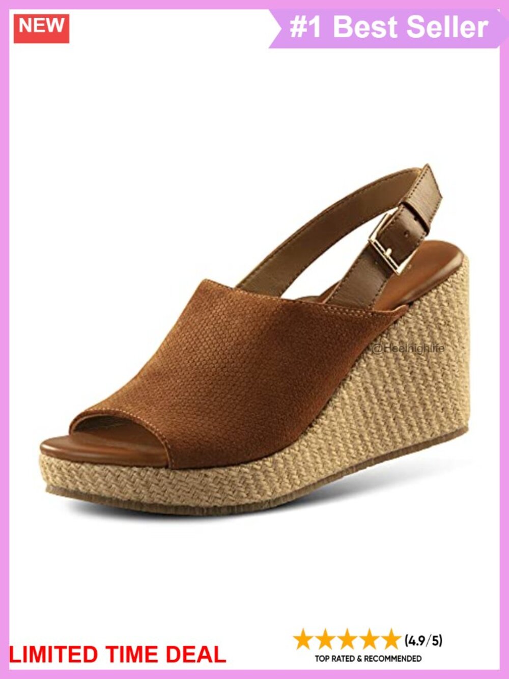 Leather Wedge Sandals Cow Napa Leather Slingback Buckle Slide Summer Espadrilles